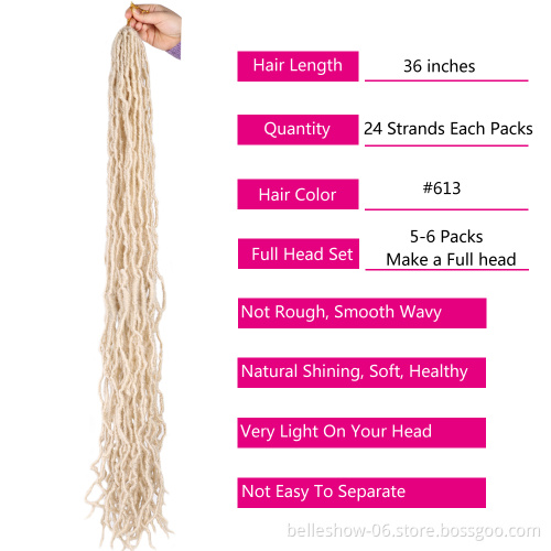Hot sell Hot Sale  Dread Locs Crochet Braids 36 inch faux locs